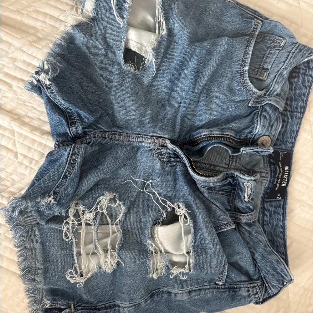 Hollister Ripped Blue Jean Shorts